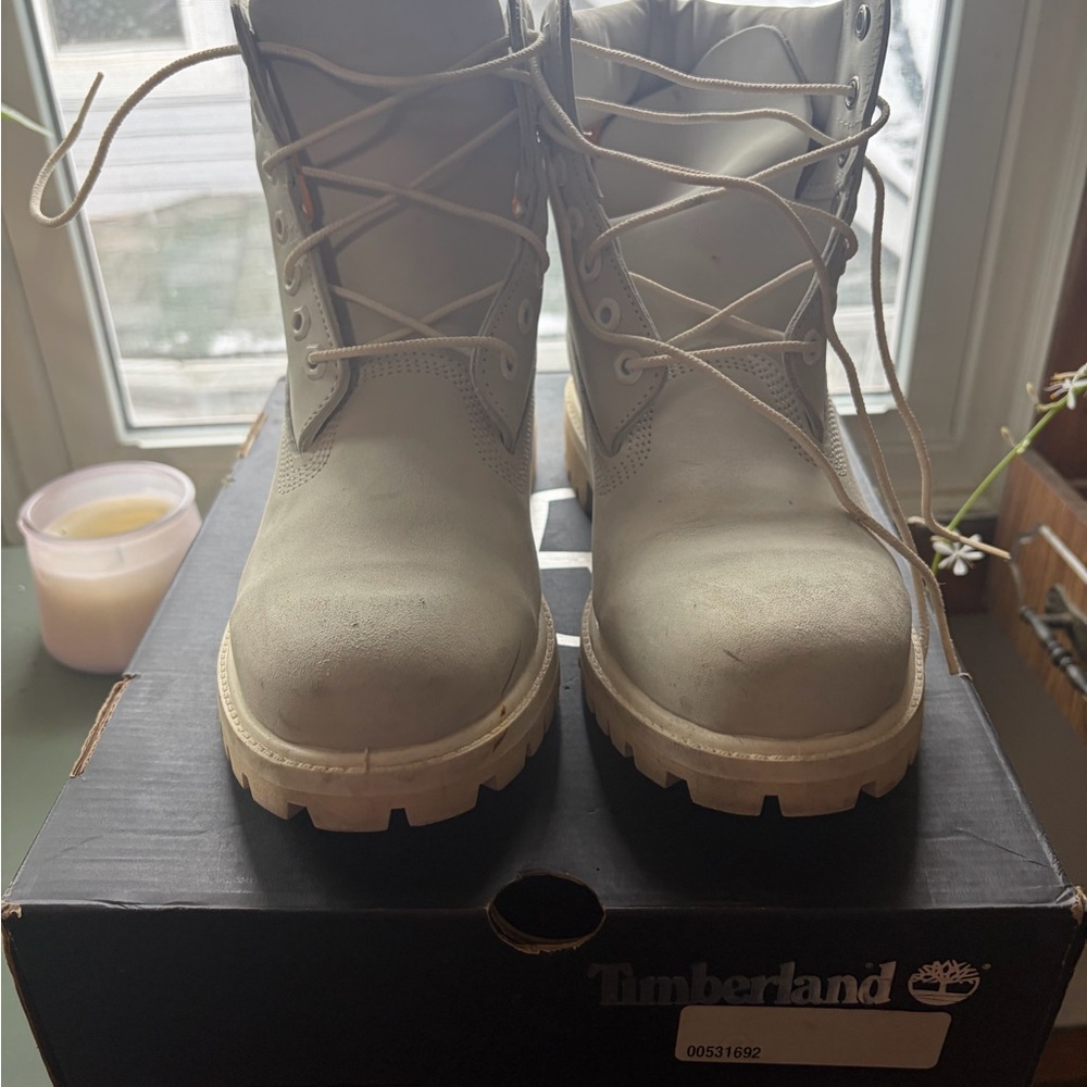 Timberland Light Gray Lace-Up Boots